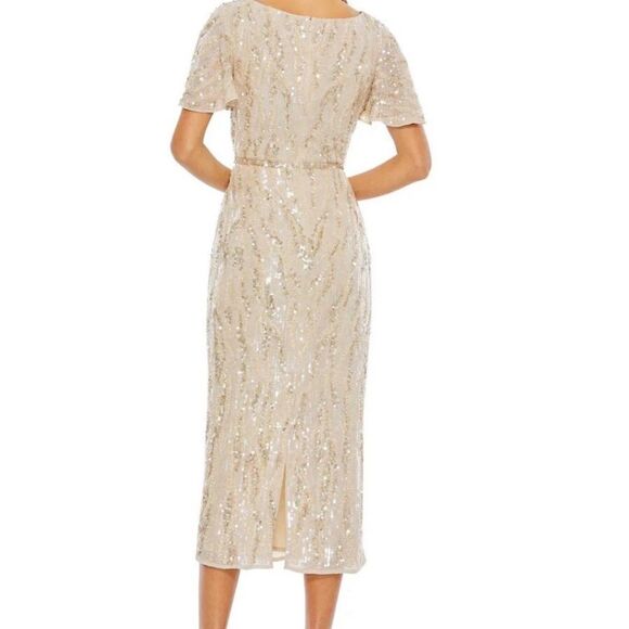 Mac Duggal Plunging Neck Midi Dress size 4 NWT $498 - Picture 4 of 6